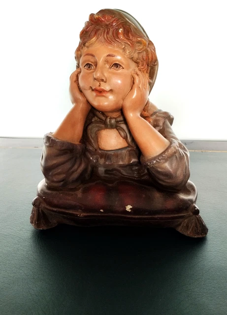 ANCIENNE STATUE RELIGIEUSE/SAINT JOSEPH ET L'ENFANT JESUS/PLATRE/H.45