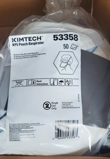 Kimberly-Clark KIMTECH N95 Pouch Respirator #53358 Qty. 2 pack_50pcs each.