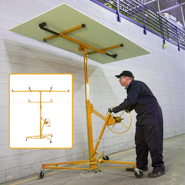 16FT/11FT Lifter Tool Hoist Mobile Plaster Board Panel Sheet Drywall Lift Crane