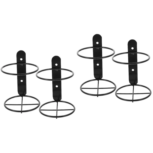 4 Pcs Wall Mounted Wine Rack Iron Individual Red Display Holder Beer Bottles