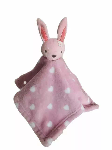 Primark Baby rosa Herzen Blume Hase Kaninchen Decke Bettdecke Stofftier Schnuller