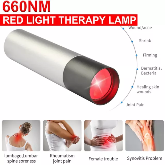 Handheld Phototherapy 660nm Red Light Therapy Lamp LED Infrared Light Torch Pen