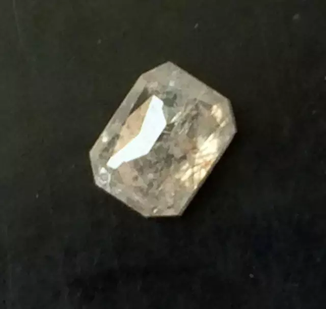 3.6x4.8mm Weiß Smaragd Flache Rückseite Facettiert Diamant 0.43 Karat für Ring