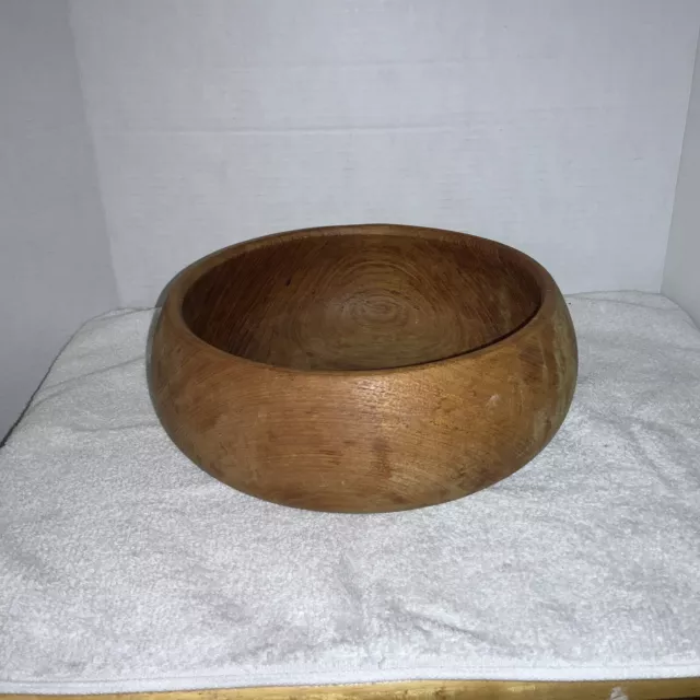 Vtg. Mid Century “Goodwood” Large Thai Teak Wood Salad Bowl Made In Thailand (H2