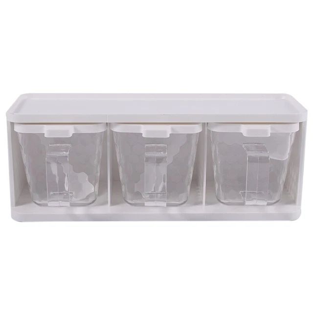 Cajas de condimento de almacenamiento giratorias verticalmente frasco de especias con mango y spooR2