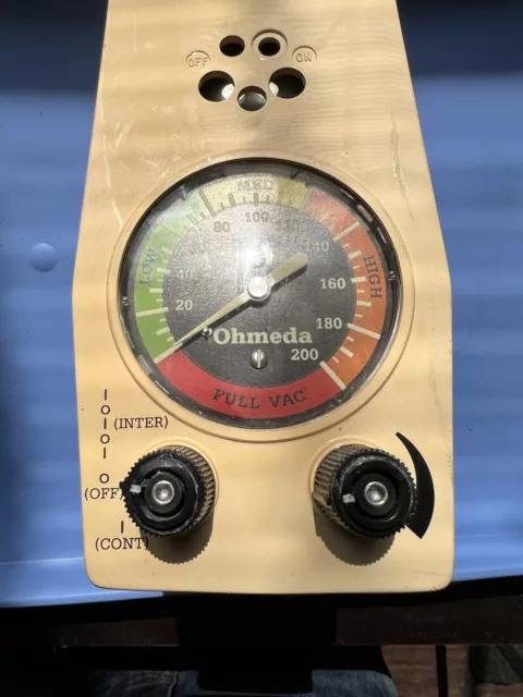 Ohmeda Medical Intermittent Suction Unit 0-200 mmHg Vaccum Regulator