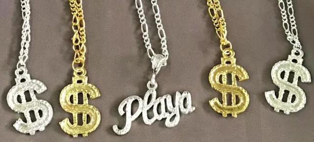 Various Bling Pimp Gangster Necklaces Fancy Dress Party Hip Hop Costume Playa