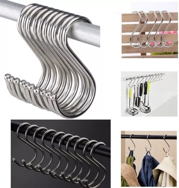 Quality Stainless Steel S Hooks Kitchen Meat Pan Utensil Clothes Hanger Hanging