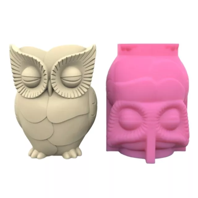 Owl Pen Holder Silicone Molds Table Ornament Plaster Succulent Planter