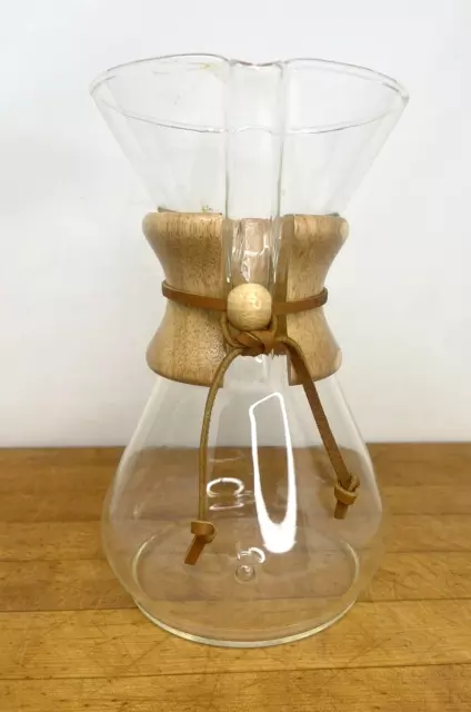 VTG Chemex Germany Hand Blown Glass Pour Over Coffee Pot Carafe Brewer  Maker MCM