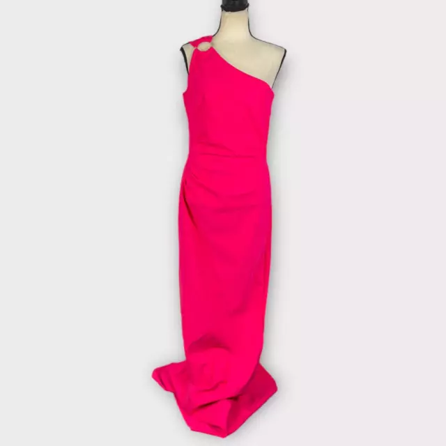 Chiara Boni La Petite Robe Sabrina One-Shoulder Gown Women's 12 Pink Maxi NWOT