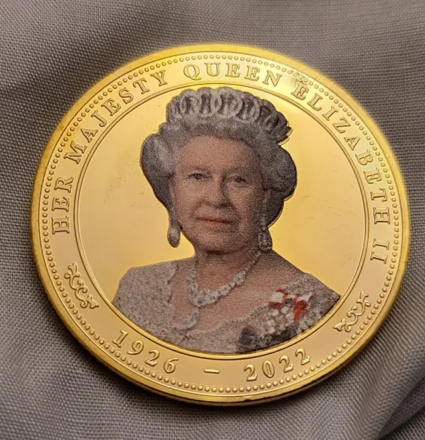 Moneta d'oro della Regina Elisabetta II 1926 2022 Re Carlo III La Corona Foto a