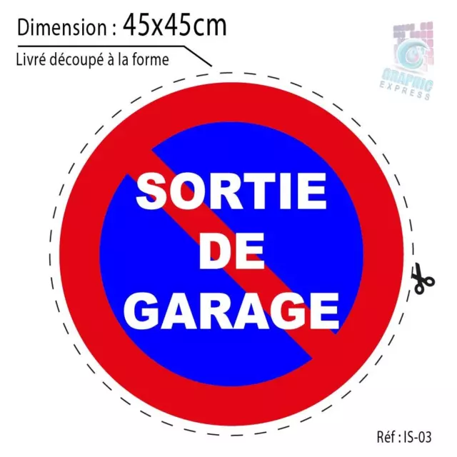45x45 cm - PORTAIL PARKING SORTIE GARAGE STATIONNEMENT INTERDIT PANNEAU IS-03