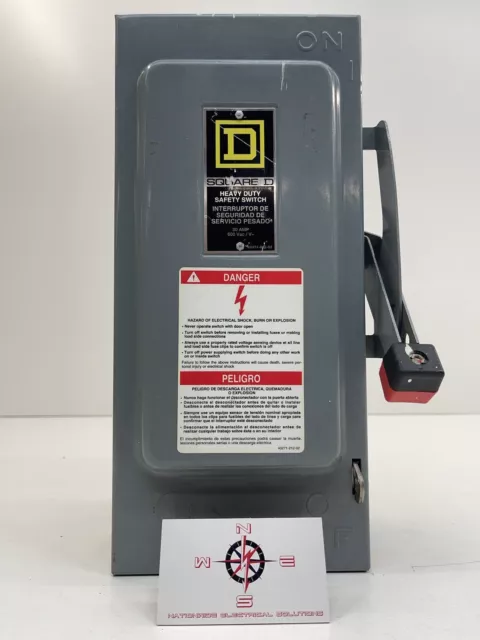 Square D H361 Heavy Duty Fusible Safety Switch 30A 3P 600V NEMA 1