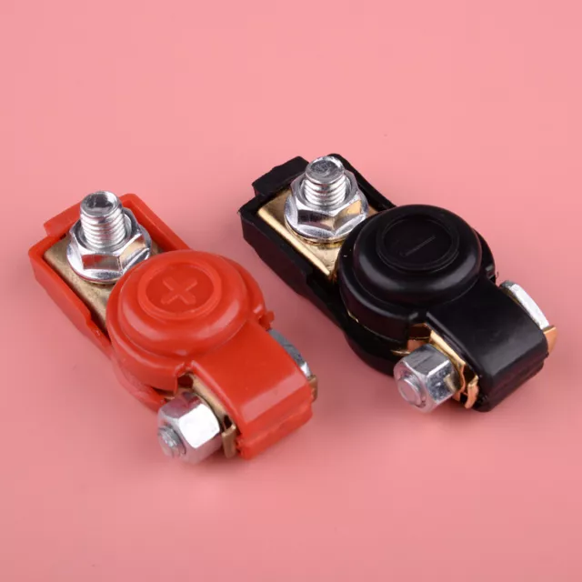 Black & Red Pair Car Battery Terminal Quick Connector Cable Clamp Clip Parts