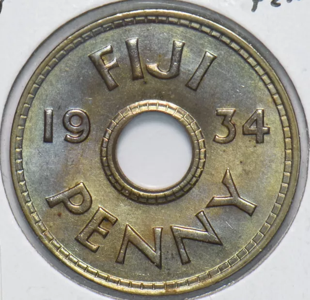 Fiji 1934 Penny 490319 combine shipping