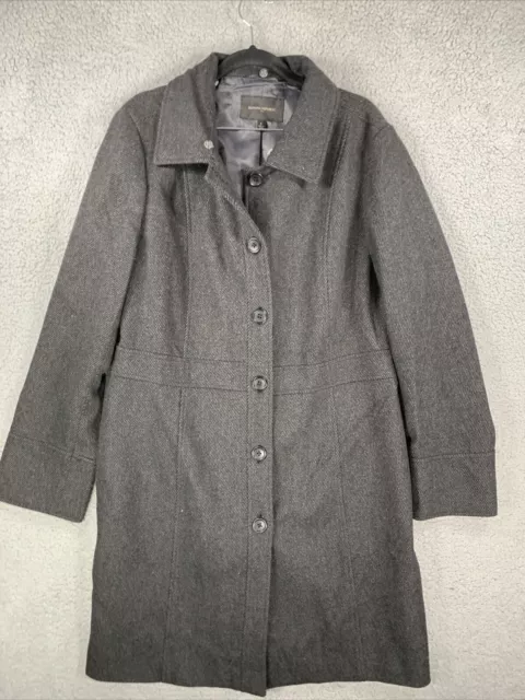 Banana Republic Wool Blend Classic Long Pea Coat Charcoal Gray Women’s Large