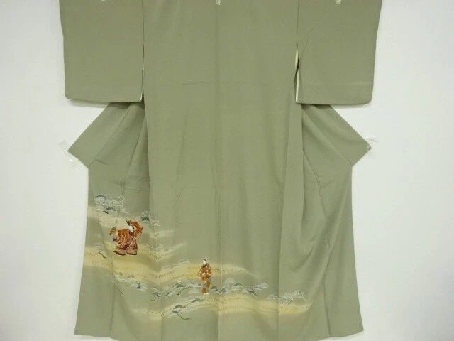 46728# Japanese Kimono / Antique Iro-Tomesode / Yuzen / Noh Player