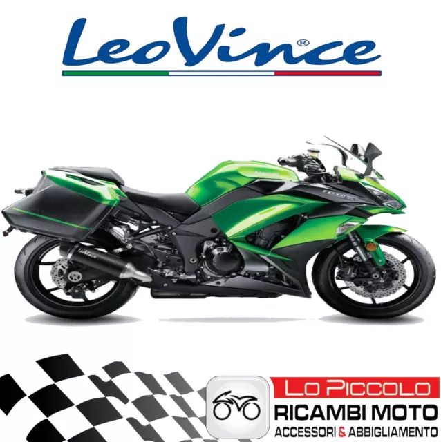 Par Terminales Tubo de Escape LeoVince Negro Kawasaki Z 1000SX 2017 Homologado