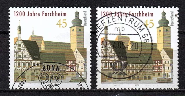 2x 1200 Jahre Forchheim Bund Deutschland BRD 2005 Mi-Nr. 2438, gestempelt