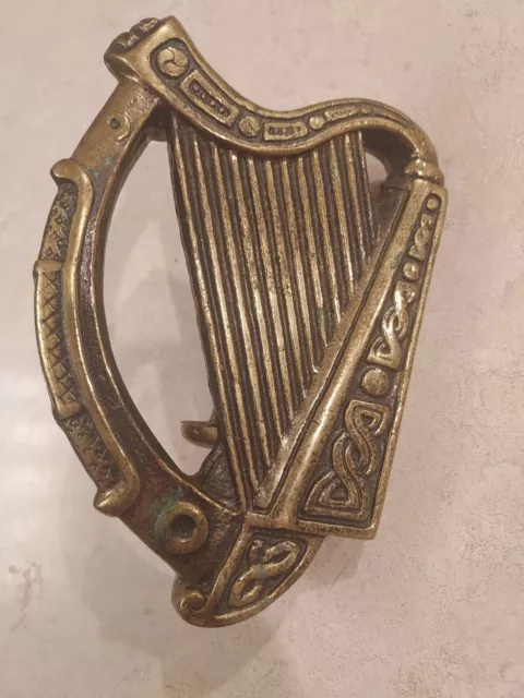 Antique Irish Harp Bronze Door Knocker Rare Unique, Statement Piece 1920's