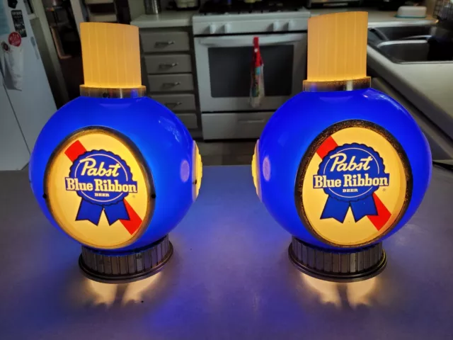 Pabst Blue Ribbon Pbr Beer Sign Light Vintage Wall Light Sconce Pair