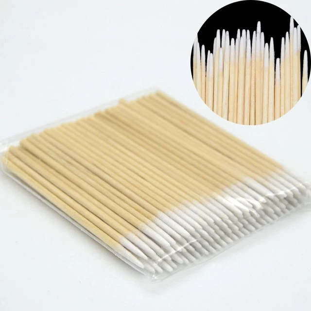 ❀ 100 pz tampone cotone applicante tampone Q-Tips barre di legno applicatore