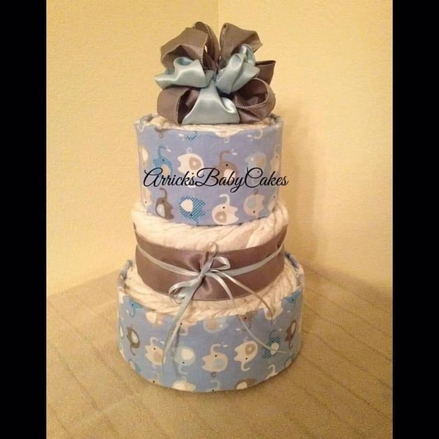 Diaper Cake *The Lucky Boy*Baby Shower Gift*Baby Boy*Centerpiece*Free Shipping🐘