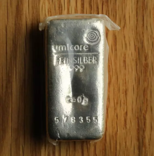 Umicore 250g gram Fine Silver Investment Bullion Bar .999 Sealed