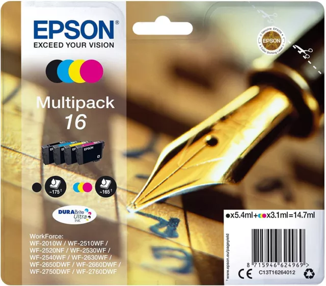 Epson Multipack 16 Inchiostri Originale WF-2630WF, WF-2650DWF, WF-2660DWF, WF-2750DWF