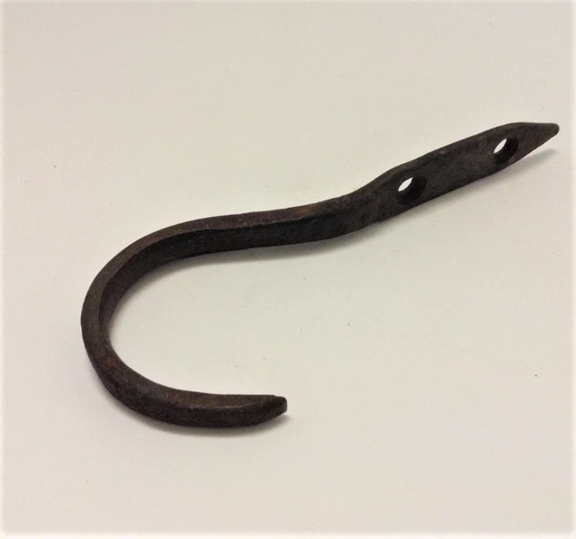 Antique Wall Barn Hook Forged Iron - Primitive Farm House Salvaged Hardware