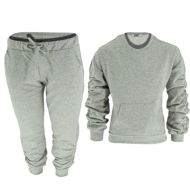 Set salotto bambine bambini grigio maniche lunghe raccolte set abbigliamento salotto Regno Unito 3-13 anni