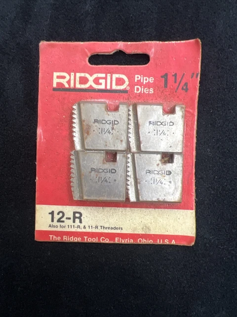 NEW RIDGID 1-1/4" NPT 12-R STAINLESS STEEL PIPE THREADING DIES 111R And 11R NEW RIDGID 1-1/4" NPT 12-R STAINLESS STEEL PIPE THREADING DIES 111R And 11R