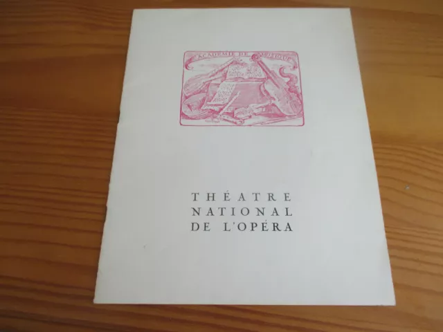 programme théatre national de l'opéra 1967 académie de musique