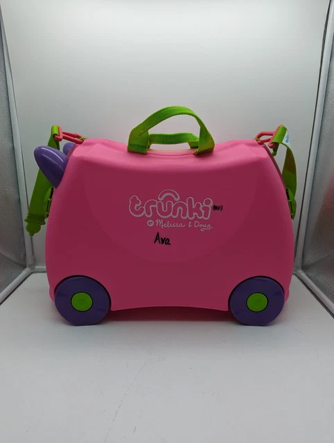 Melissa and Doug Trunki Suitcase Trixie - Pink & Green With Purple Wheels