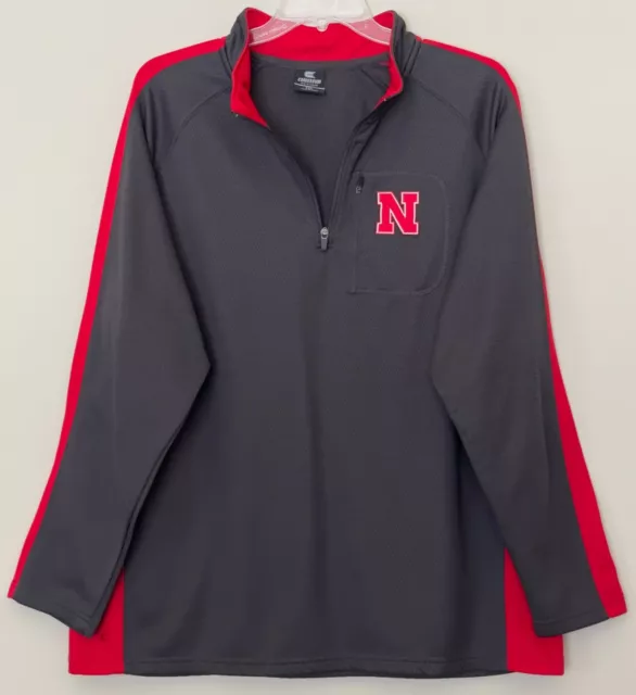 Nebraska Cornhuskers Men's Size 2XL Quarter Zip Jacket Huskers Embroidered Logo