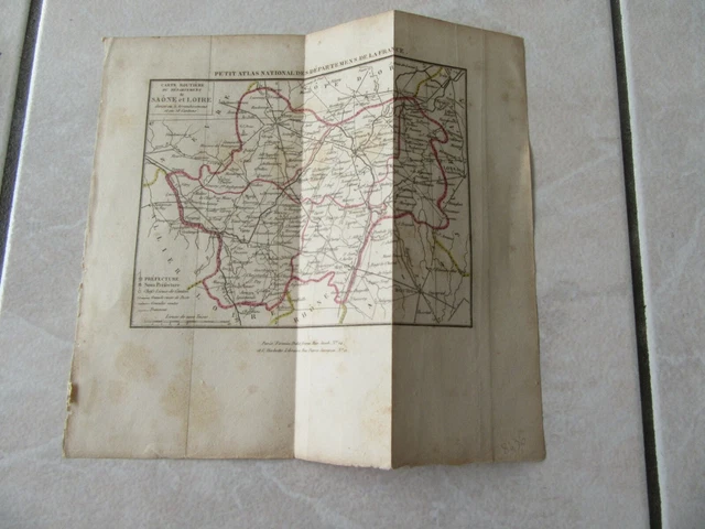 GRAVURE  19ème  CARTE DE LA SAONE ET LOIRE