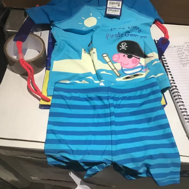 Next enfant peppa cochon peppa George maillot de bain chemise et short de bain étiquettes neuves