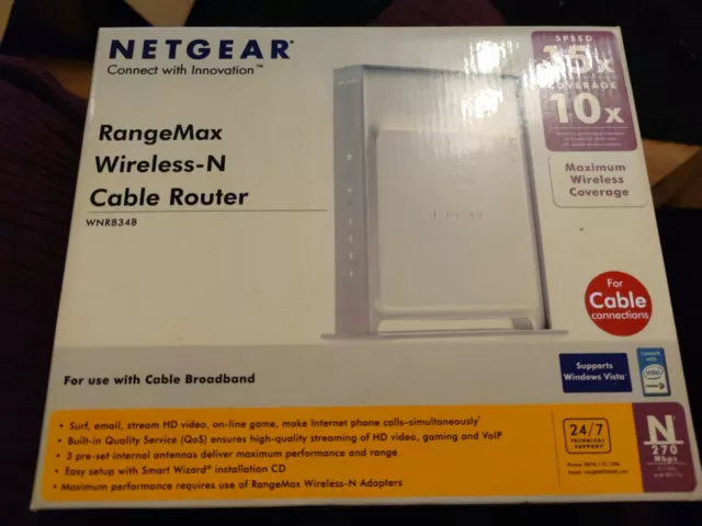 Netgear WNR834B-100NAS Wireless N Router 2.4GHz 270 mbps