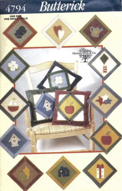 4794 UNCUT Vintage Butterick SEWING Pattern Calendar Pillows Hickory Stick OOP