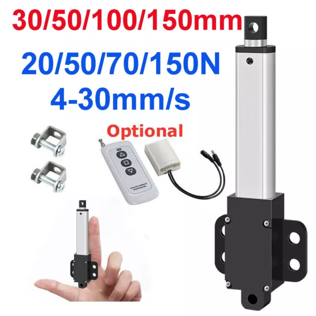 50N Stroke 30mm 50mm 100mm 150mm DC 12V Micro Mini Linear Actuator Fast Speed