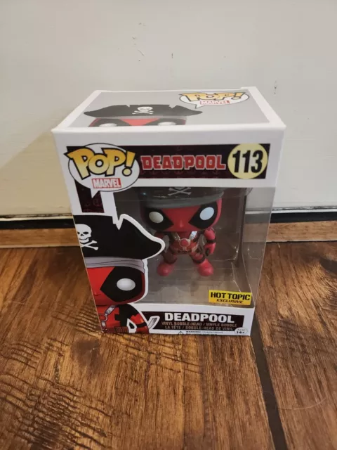 Funko Pop Hot Topic Exclusive Marvel Pirate Deadpool Vinyl Bobble Head Figure