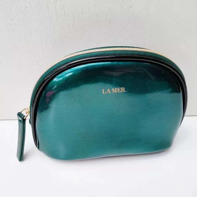 La Mer Green Makeup Cosmetics Bag, Travel Toiletry Pouch Case Purse, Brand NEW!