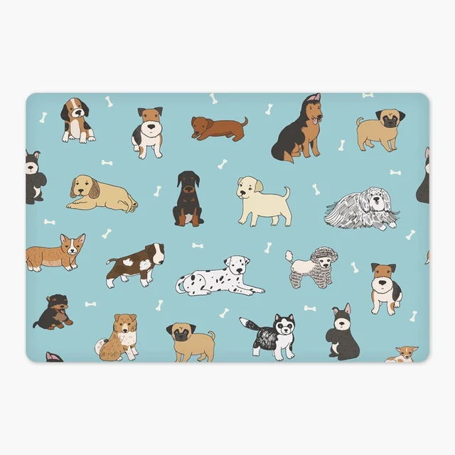 Dogs Pet Food Mat - Dog Breed Bowl Mat - Graphic Feeding Mat