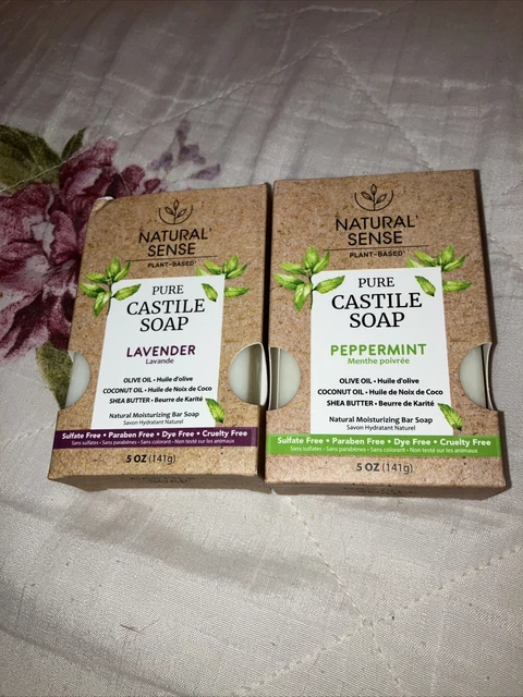 Jabón hidratante a base de plantas de menta y lavanda sentido natural puro de Castilla
