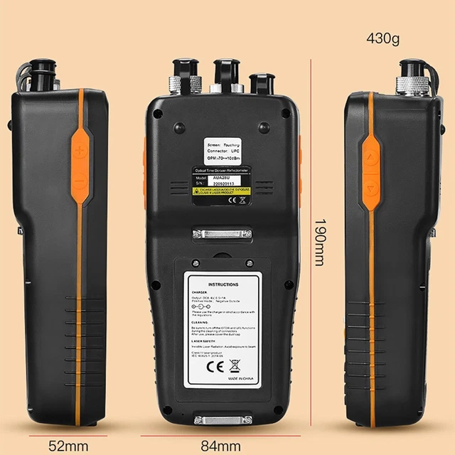 Tester cavi in fibra ottica portatile OTDR 1310/1550nm 24/22dB 4 touchscreen 60 km FTTH