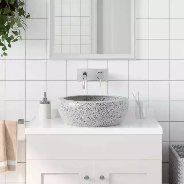 Arbeitsplatte Becken Grau Rund Φ41x14 CM Keramik