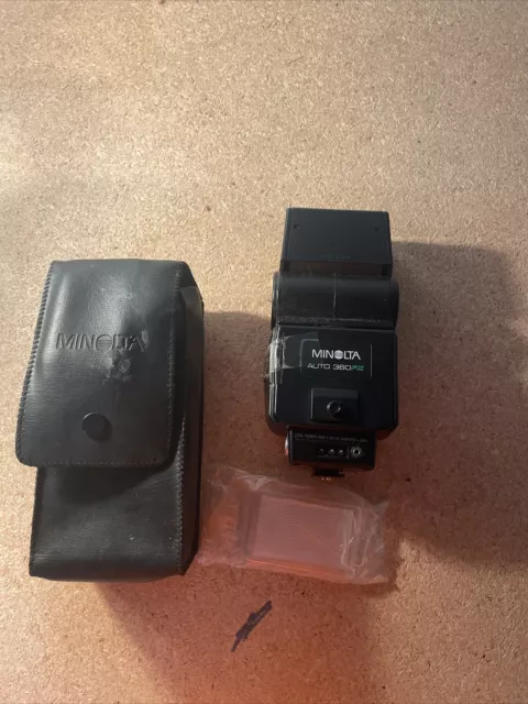 Minolta AUTO 360 PX Shoe Mount Xenon Flash For Minolta SLR MF w/ Case