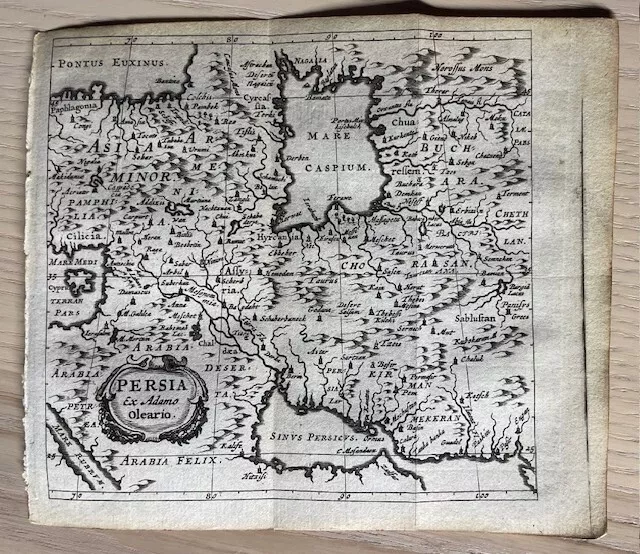 1661 House of Elzevir / Philipp Cluver, miniature map of Persia Iran