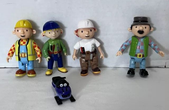 Bob the Builder Articulated Figures Wendy Marjorie Farmer Zoomer Snowmobile Lot